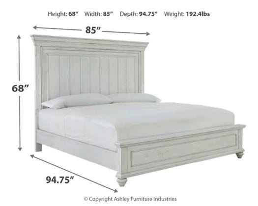 Kanwyn Whitewash Cal. King Bedroom Set / 3pc