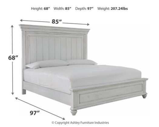 Kanwyn Whitewash Queen Bedroom Set / 3pc