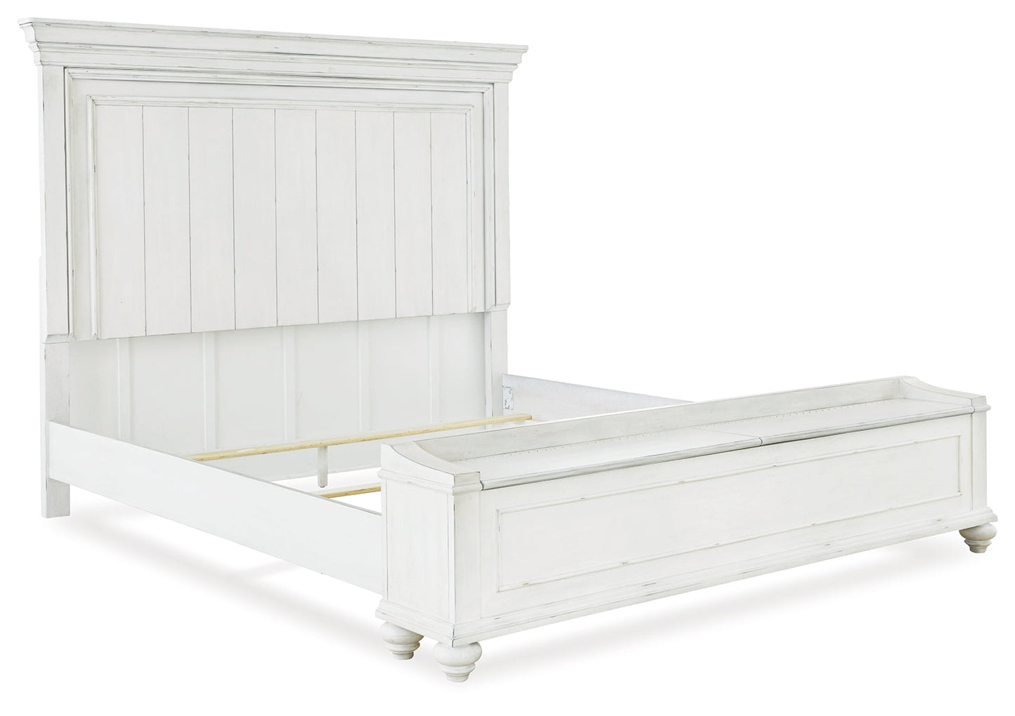 Kanwyn Whitewash King Storage Panel Bedroom Set with Dresser