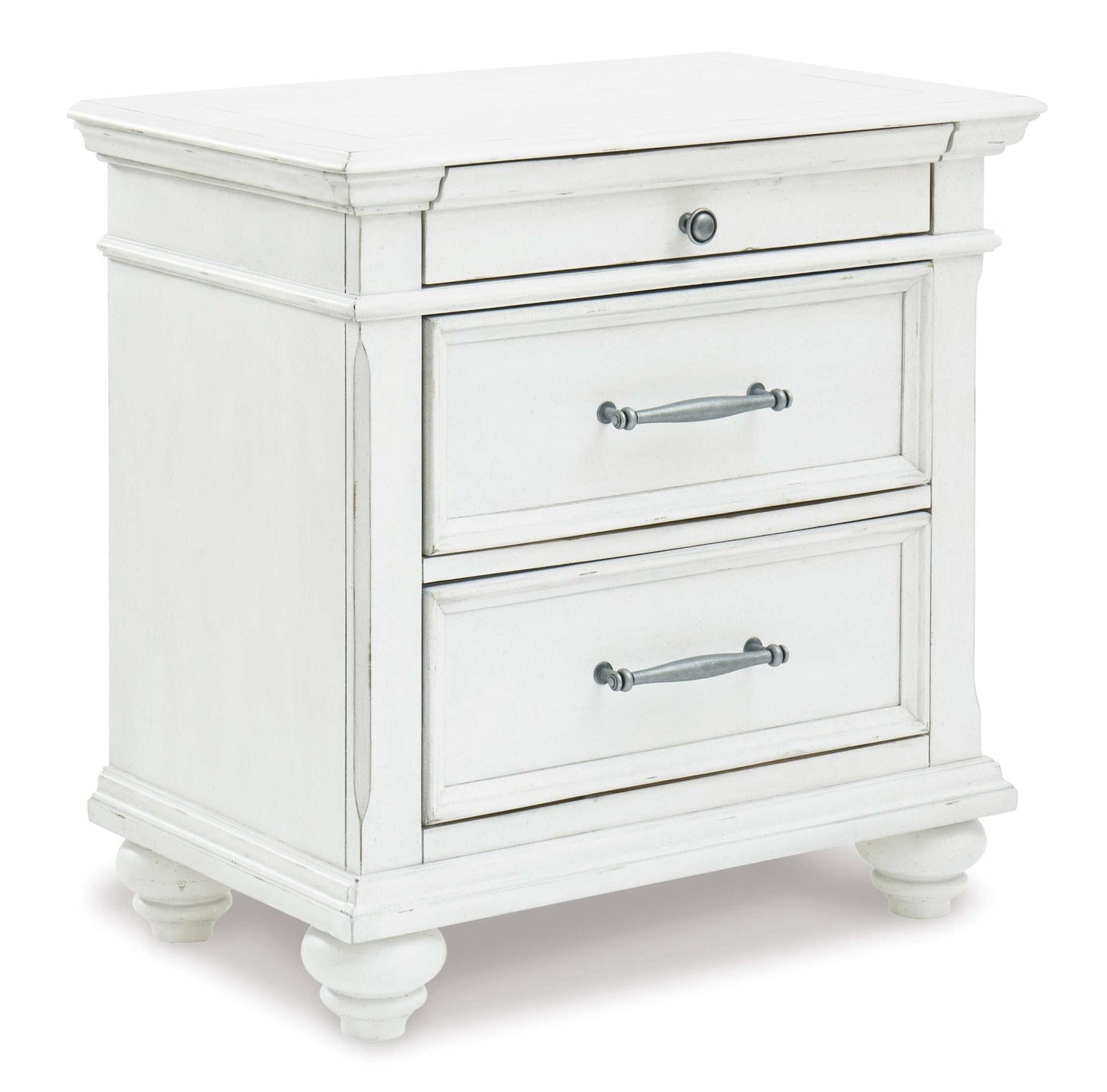 Kanwyn Whitewash Queen Panel Bedroom Set / 5pc