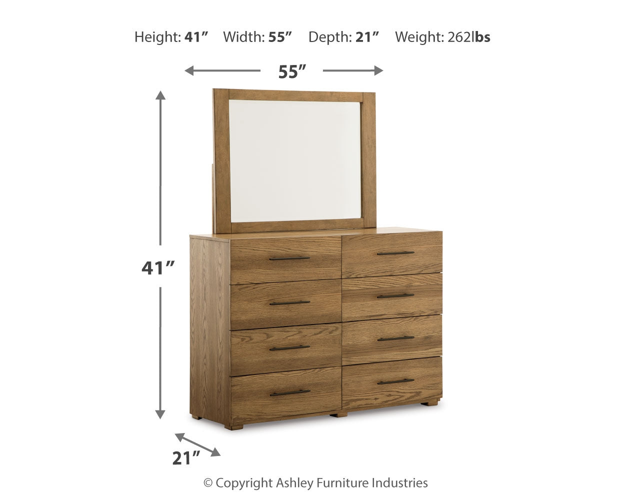 Dakmore King Upholstered Bedroom Set with Dresser and Mirror