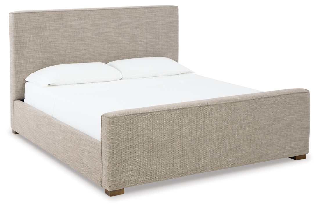 Dakmore Oatmeal Queen Upholstered Bed