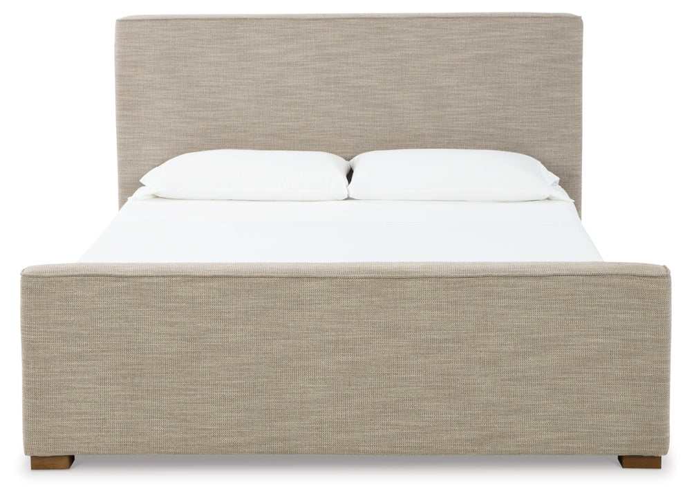 Dakmore Oatmeal Queen Upholstered Bed