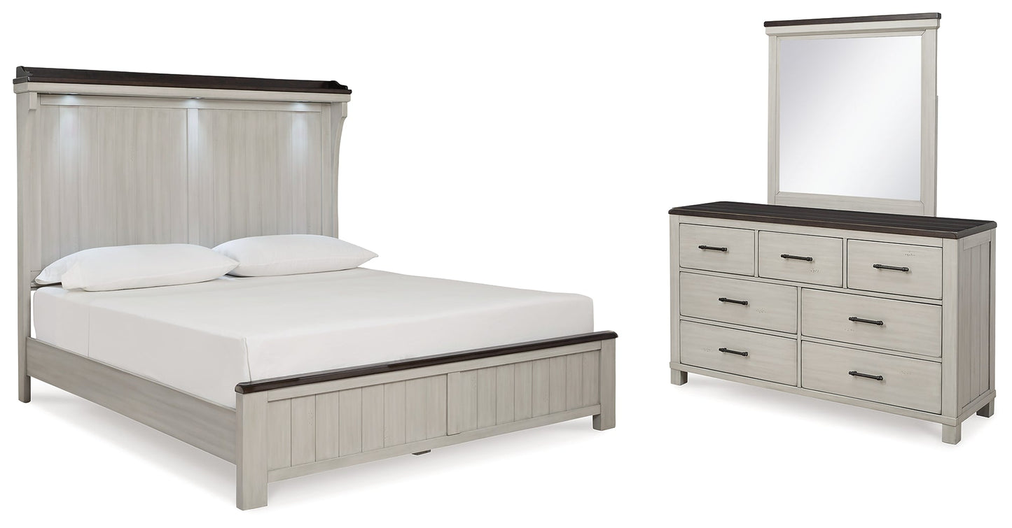 Darborn California King Panel Bedroom Set with Dresser and Mirror