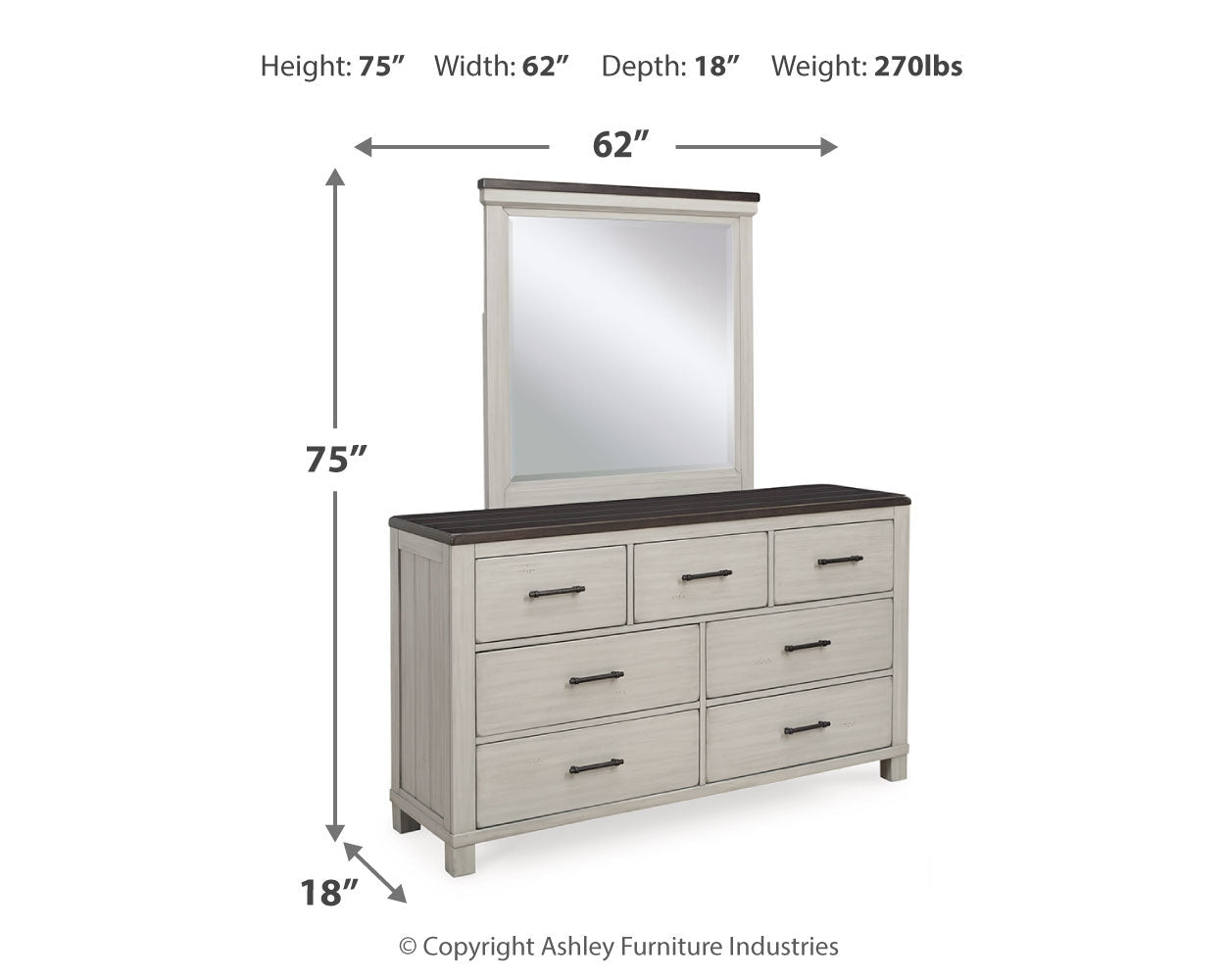 Darborn Queen Panel Bedroom Set with Dresser and Mirror