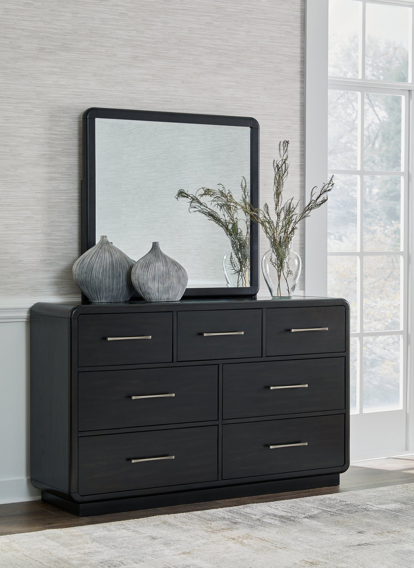 Rowanbeck Black Dresser and Mirror