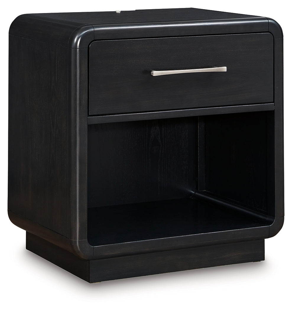 Rowanbeck Black Nightstand