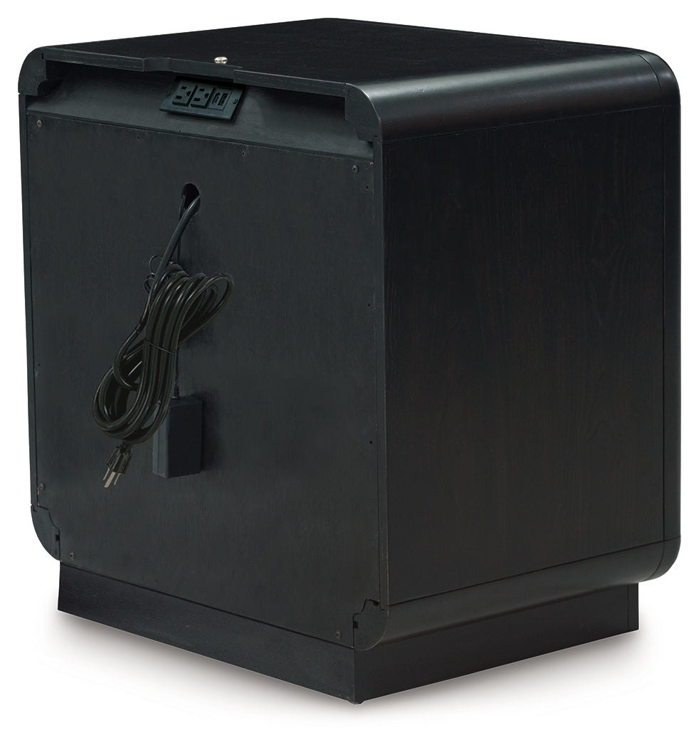 Rowanbeck Black Nightstand