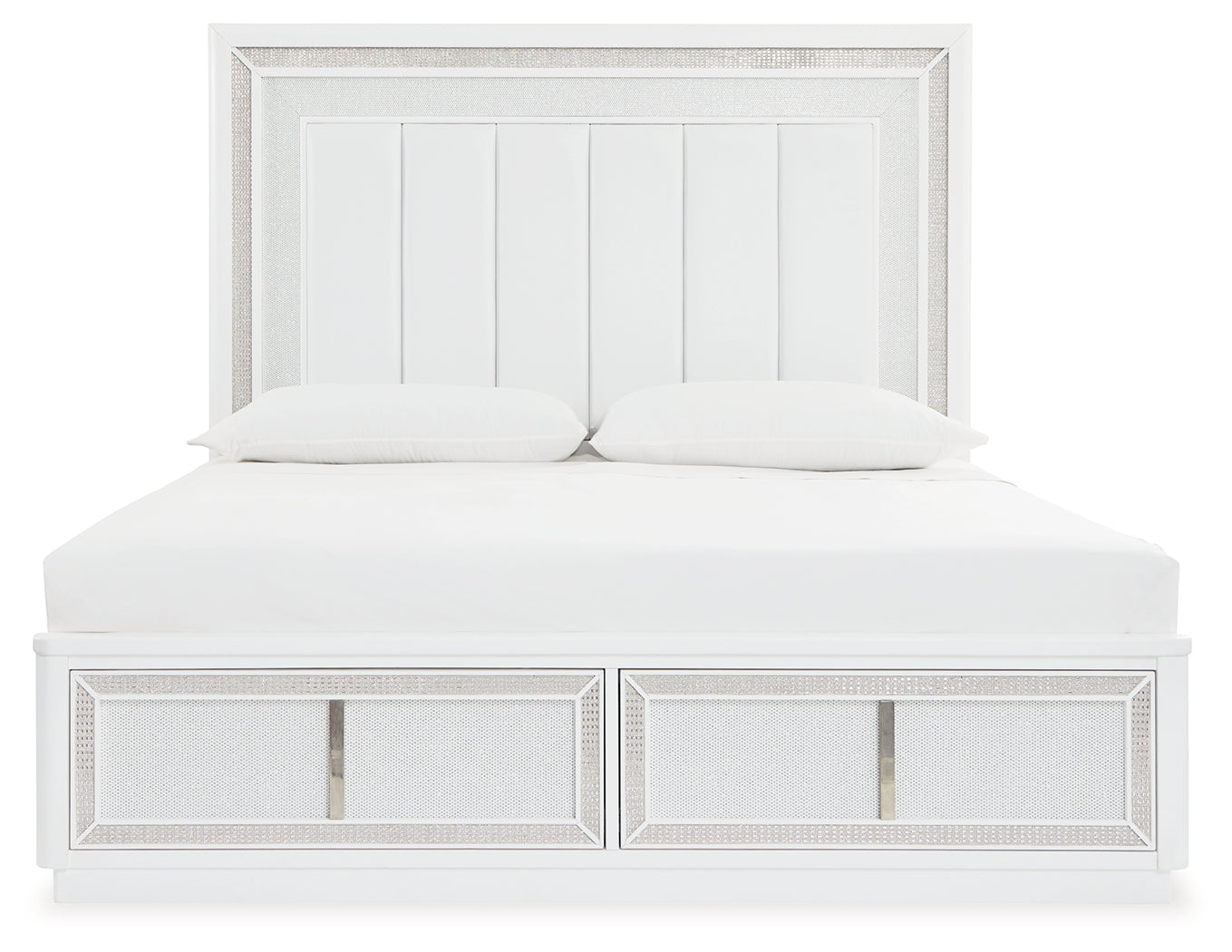 Chalanna White California King Upholstered Storage Bed