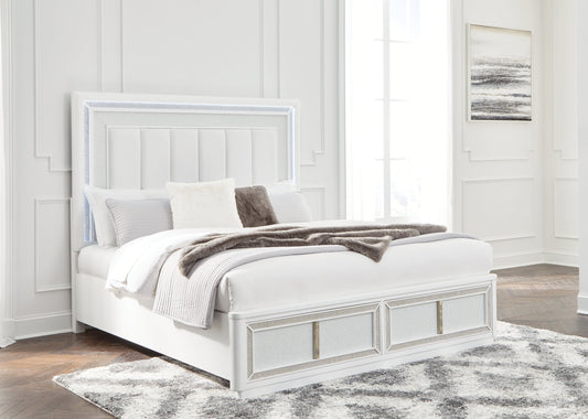 Chalanna White Queen Upholstered Storage Bed