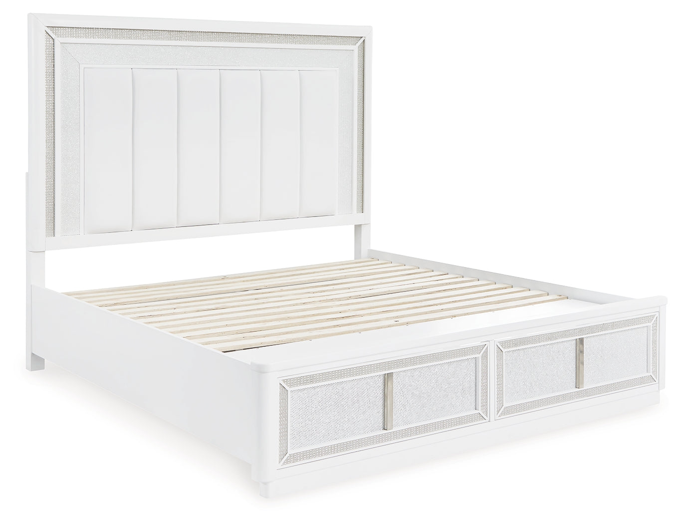 Chalanna White California King Upholstered Storage Bed