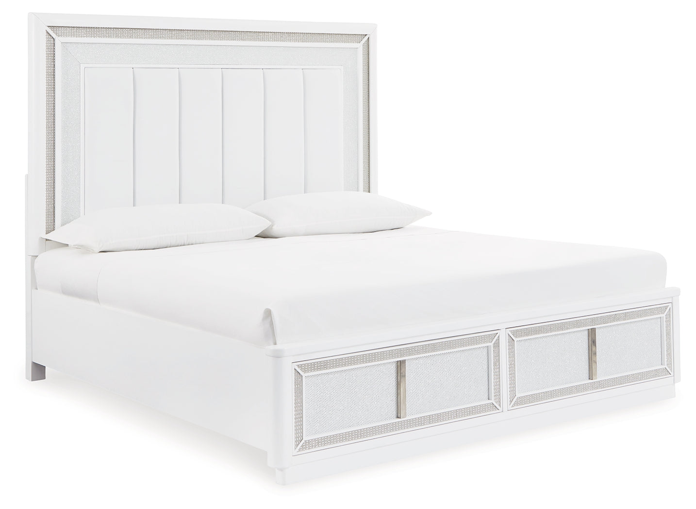 Chalanna White California King Upholstered Storage Bed