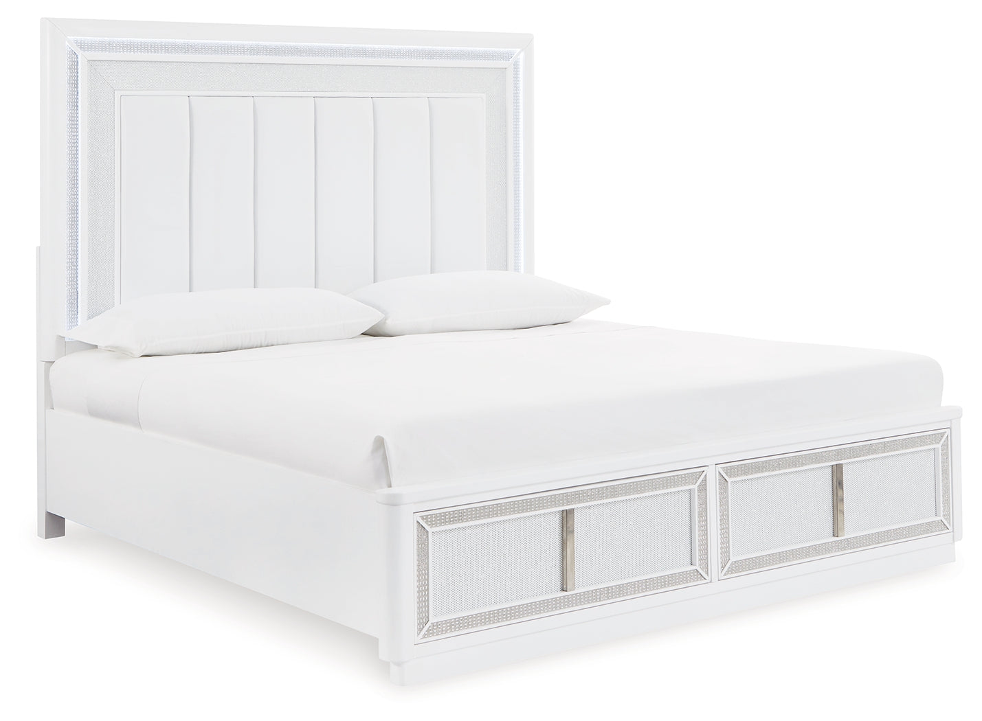 Chalanna White California King Upholstered Storage Bed