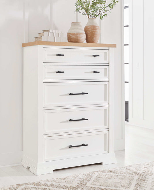 Ashbryn White/Natural Chest of Drawers