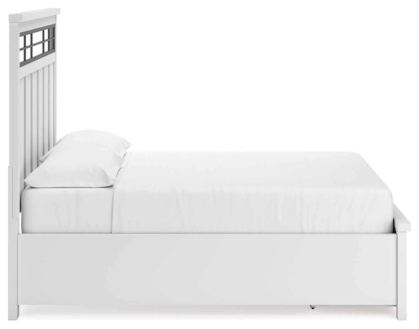 Ashbryn White/Natural California King Panel Storage Bed