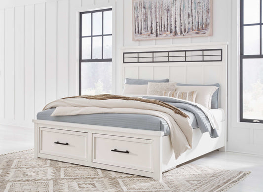 Ashbryn White Queen Panel Storage Bed