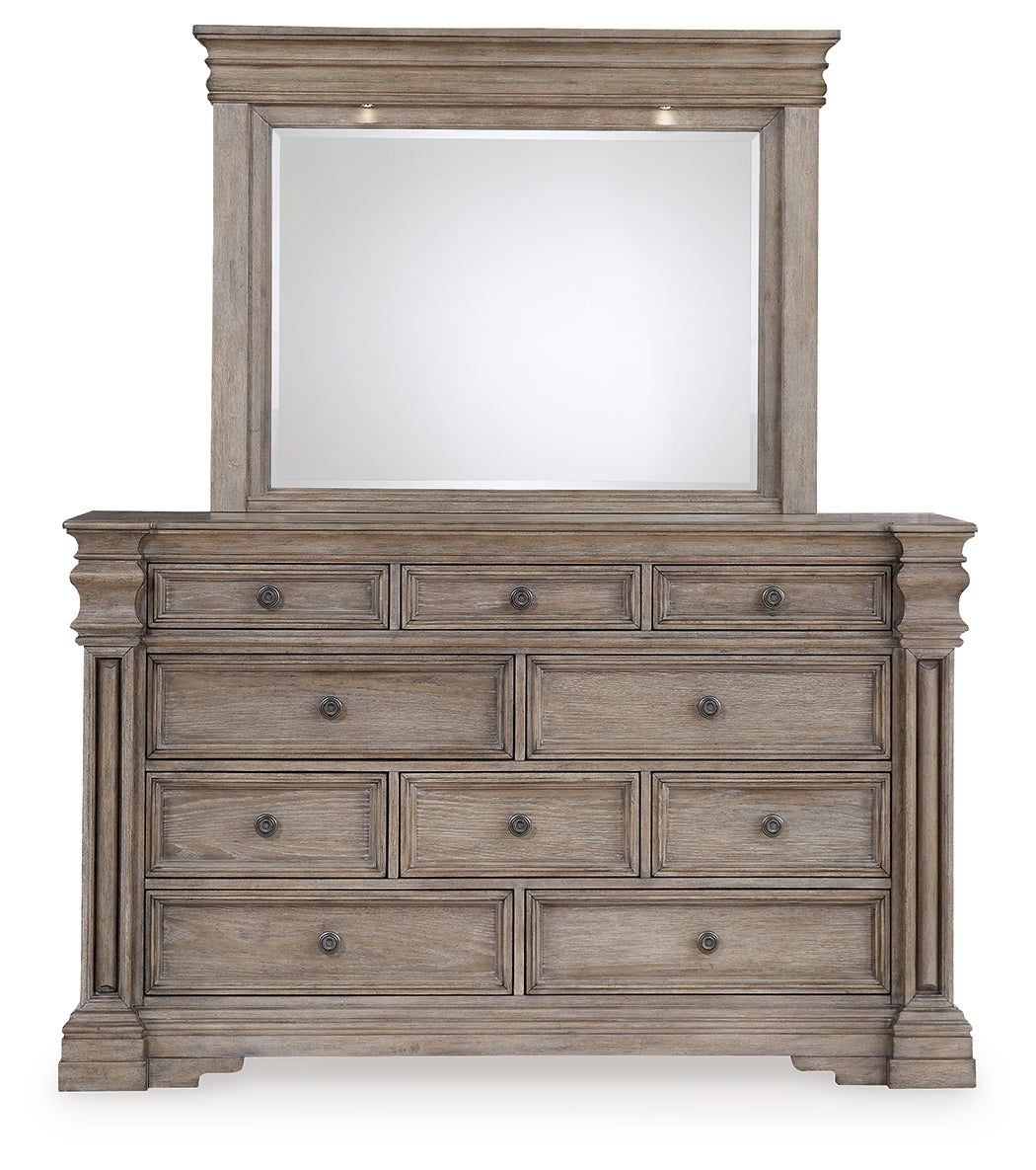 Blairhurst California King Panel Bedroom Set with Dresser and Mirror