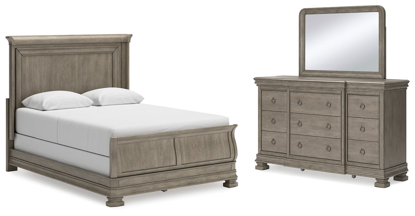 Lexorne Queen Sleigh Bedroom Set with Dresser and Mirror