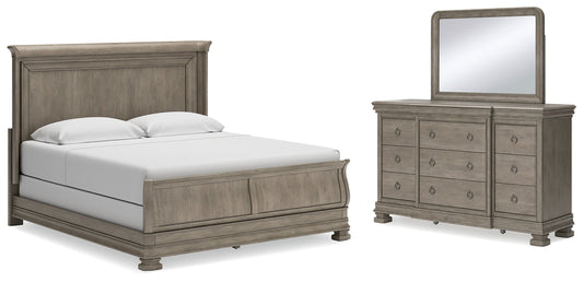 Lexorne California King Sleigh Bedroom Set with Dresser and Mirror