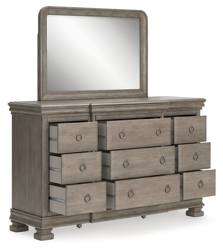 Lexorne King Sleigh Bedroom Set with Dresser and Mirror