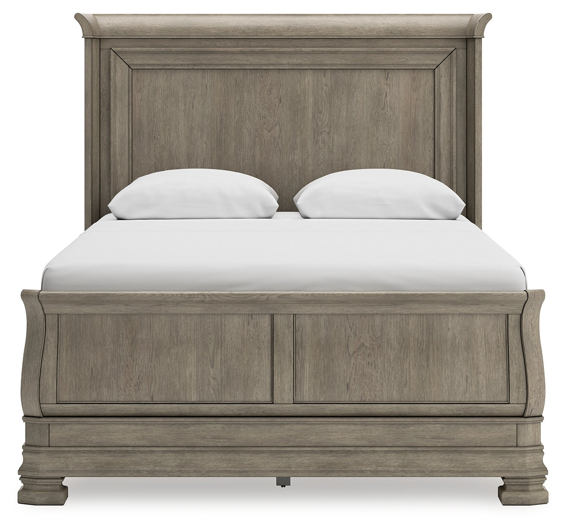 Lexorne Gray Queen Sleigh Bed