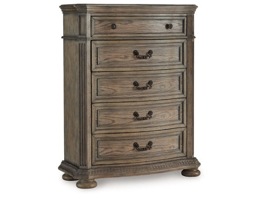 Ardenfield Light Brown Five Drawer Chest - Ornate Home