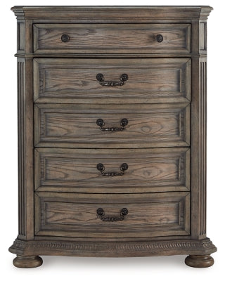 Ardenfield Light Brown Five Drawer Chest - Ornate Home