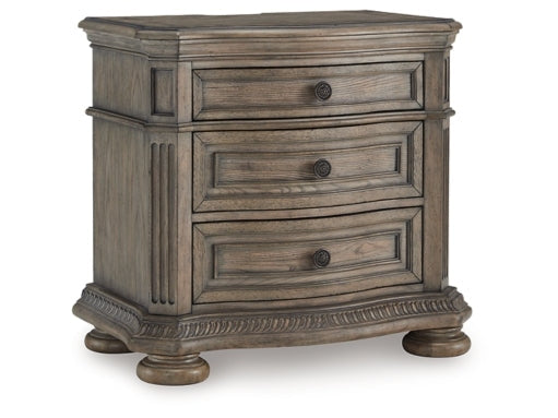 Ardenfield Light Brown Three Drawer Nightstand - Ornate Home