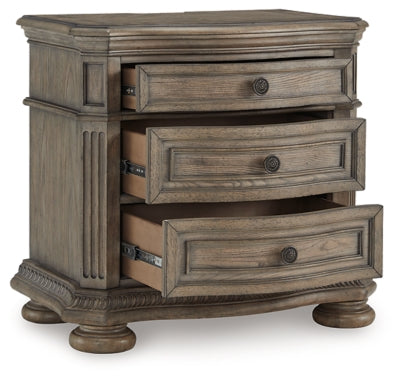 Ardenfield Light Brown Three Drawer Nightstand - Ornate Home