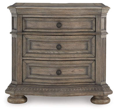 Ardenfield Light Brown Three Drawer Nightstand - Ornate Home