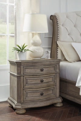 Ardenfield Light Brown Three Drawer Nightstand - Ornate Home