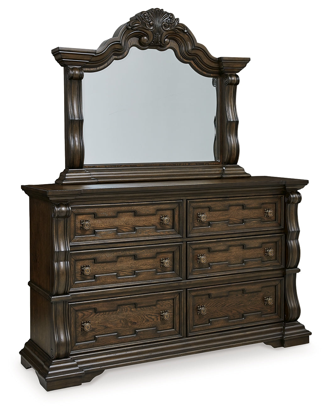 Maylee Dark Brown Dresser and Mirror