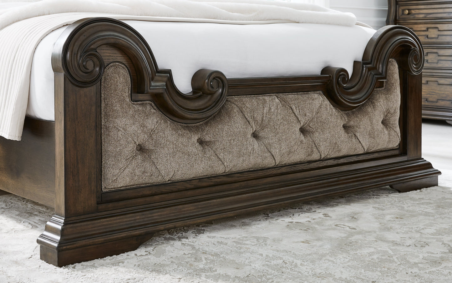 Maylee Dark Brown California King Upholstered Bed