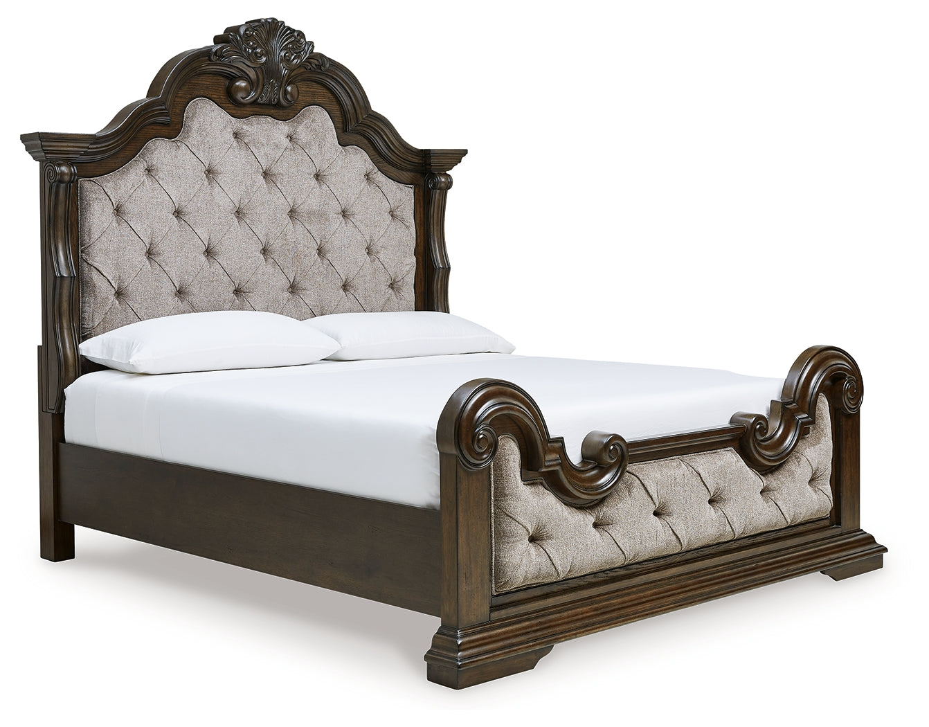 Maylee King Upholstered Bedroom Set with Dresser and Mirror