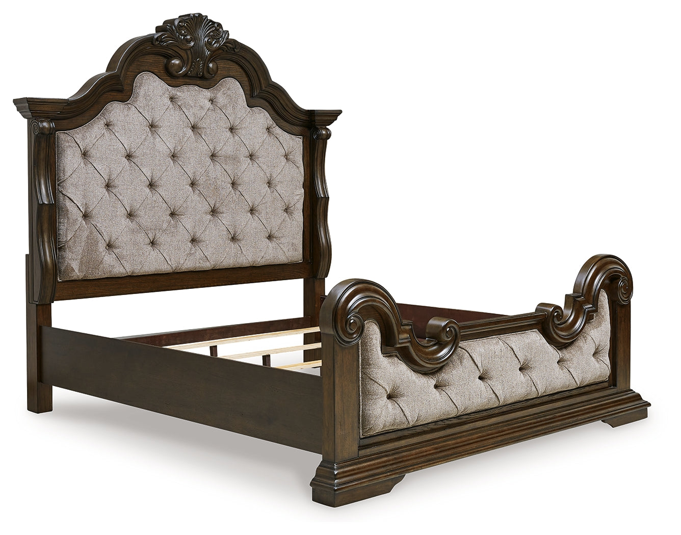 Maylee Dark Brown King Upholstered Bed