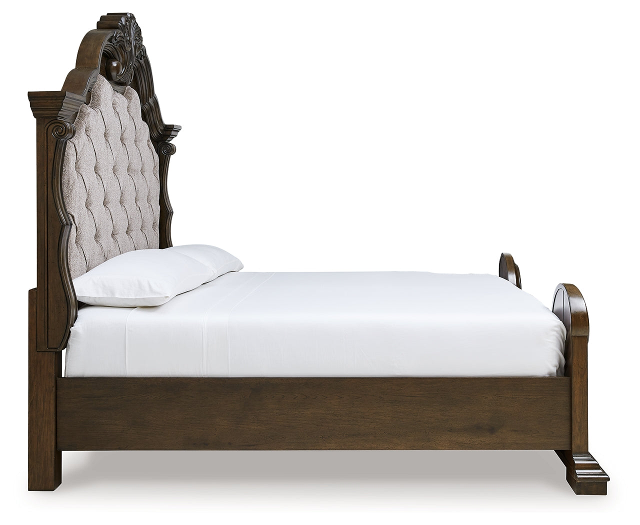 Maylee Dark Brown King Upholstered Bed