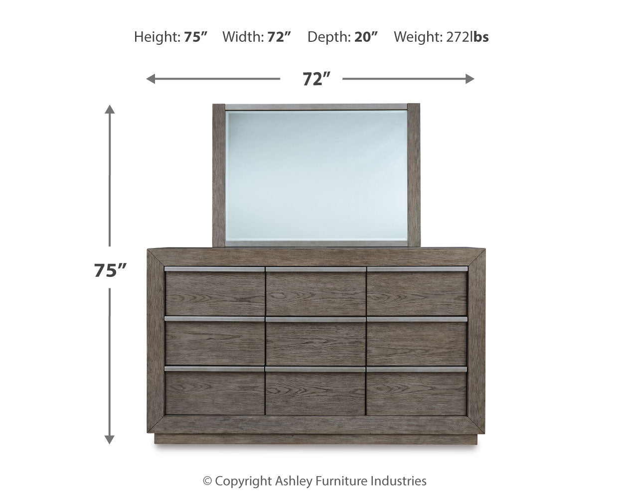 Anibecca King Upholstered Bedroom Set with Dresser and Mirror