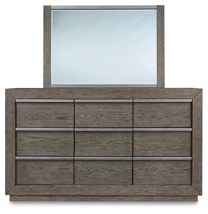 Anibecca Weathered Gray Dresser & Mirror