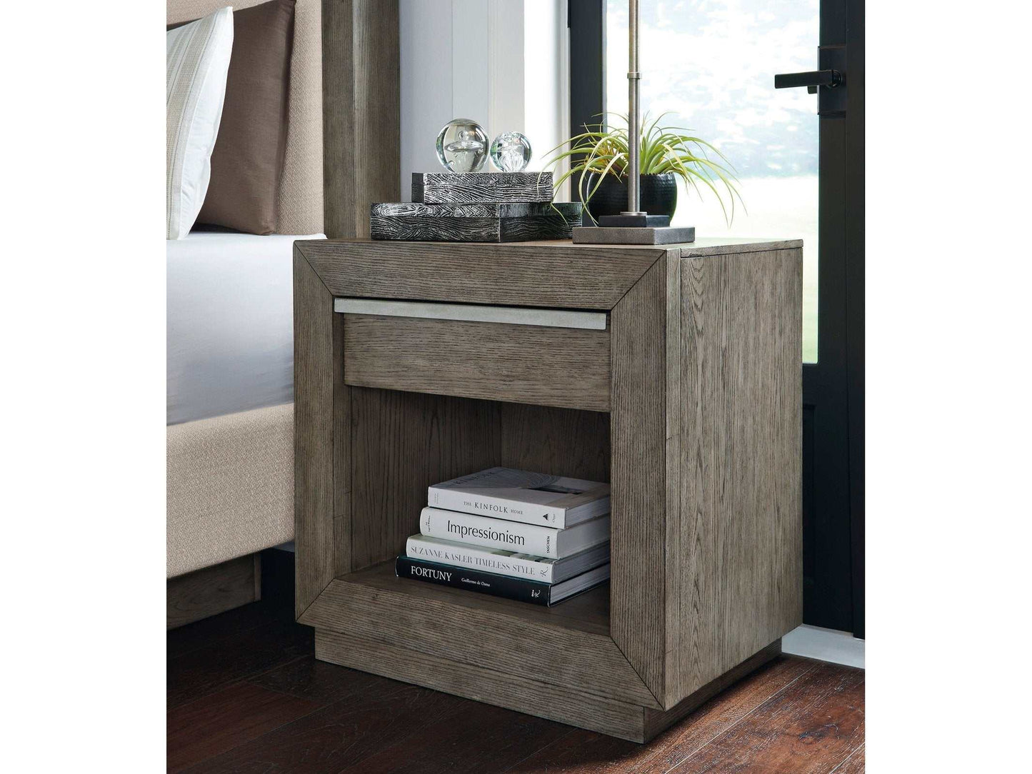 Anibecca Weathered Gray Nightstand