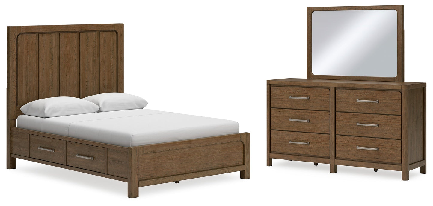 Cabalynn Queen Panel Bedroom Set with Storage, Dresser and Mirror