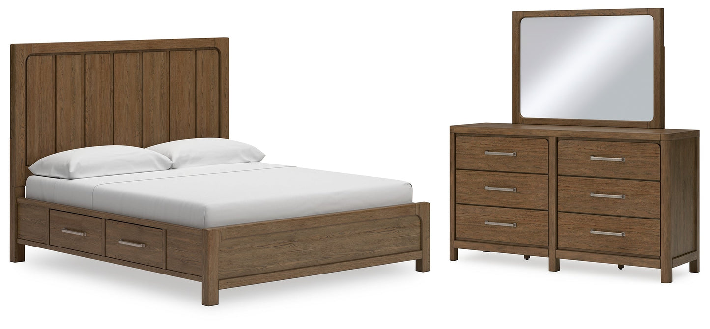 Cabalynn King Panel Bedroom Set with Storage, Dresser and Mirror