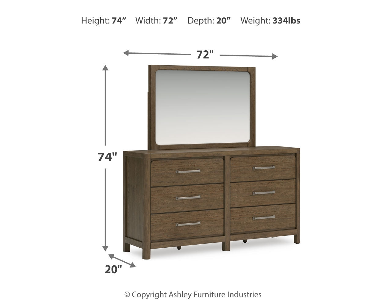 Cabalynn California King Panel Bedroom Set with Storage, Dresser and Mirror