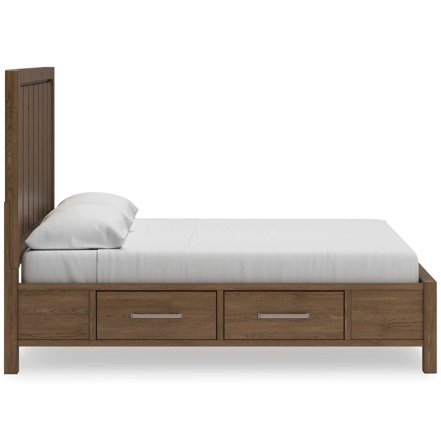 Cabalynn Light Brown King Panel Bed w/ 4 Storage Drawers