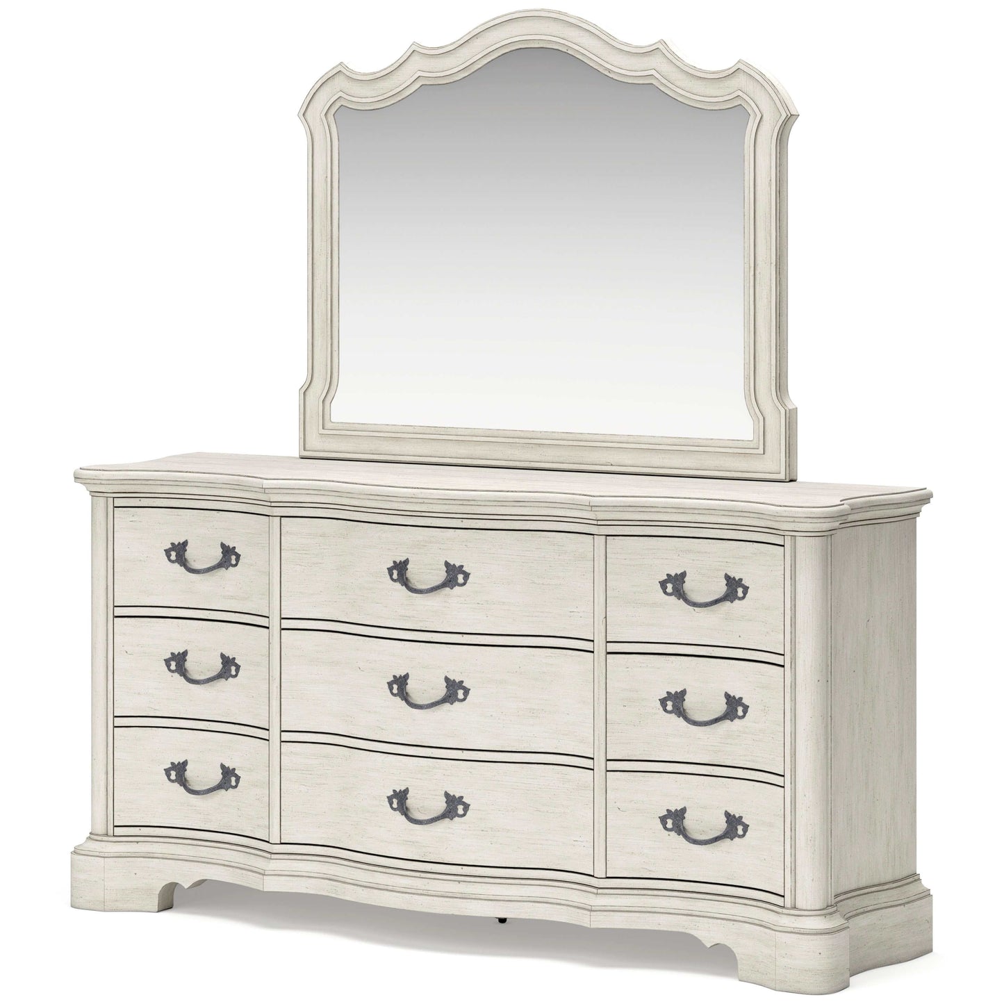 Arlendyne Antique White Dresser & Mirror