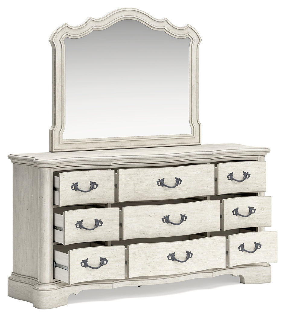 Arlendyne King Panel Bedroom Set with Dresser, Mirror, Chest and 2 Nightstands