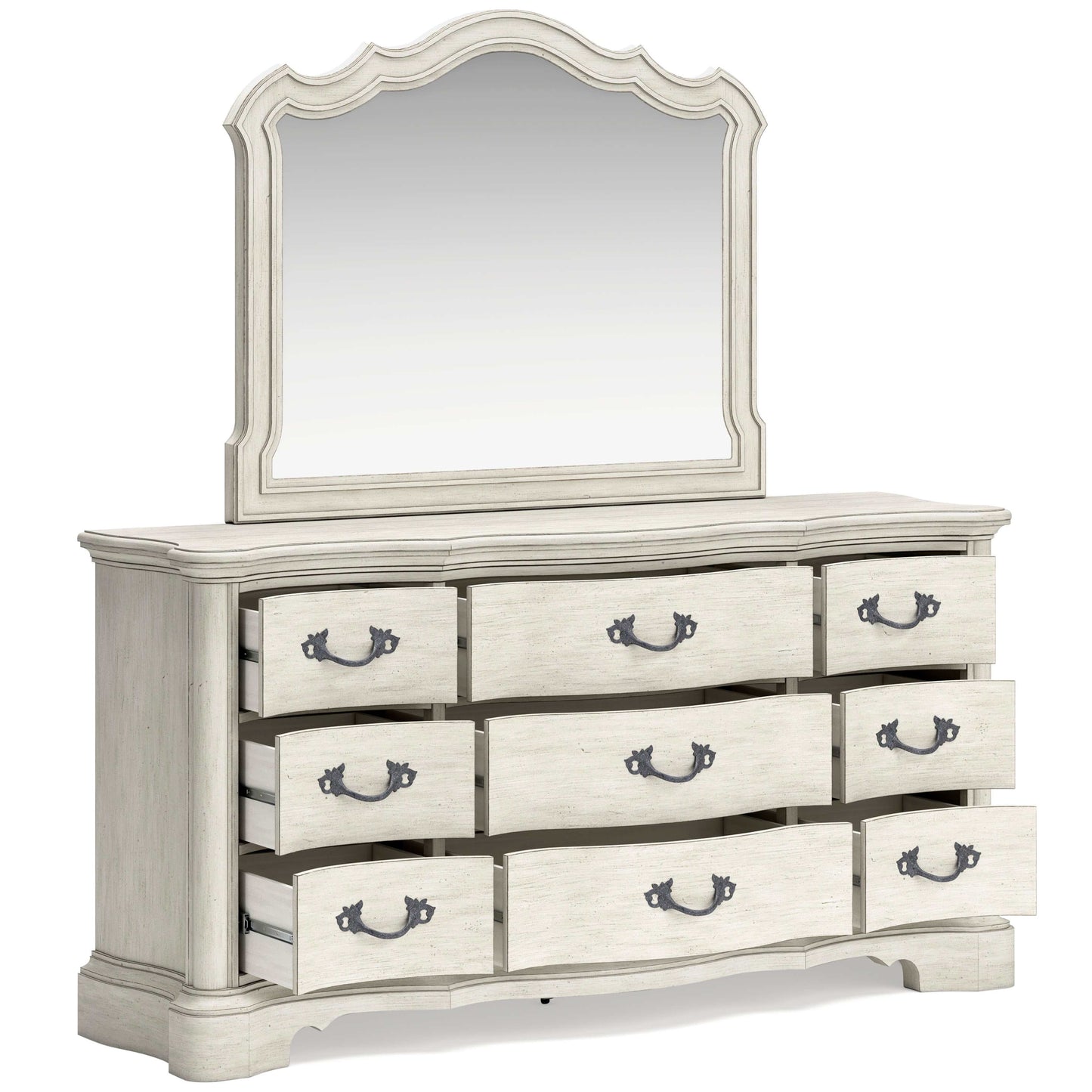 Arlendyne Antique White Dresser & Mirror