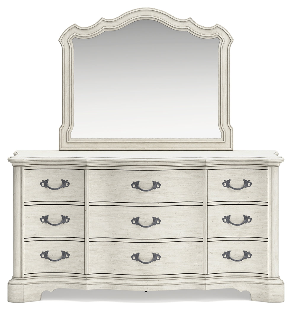 Arlendyne King Panel Bedroom Set with Dresser, Mirror, Chest and 2 Nightstands