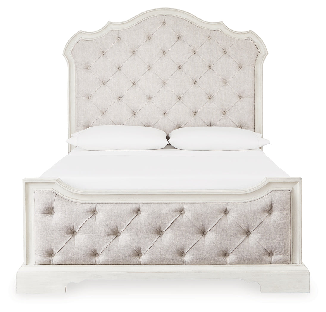 Arlendyne Queen Upholstered Bedroom set with, Dresser and Mirror