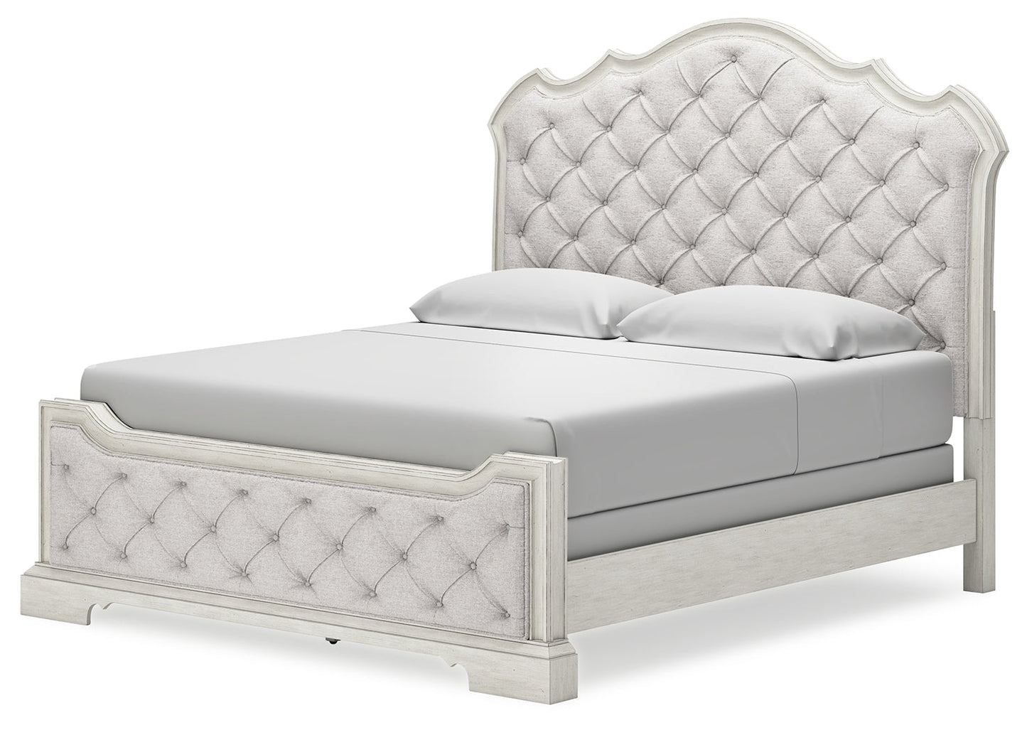 Arlendyne California King Upholstered Bedroom Set with Dresser and Mirror