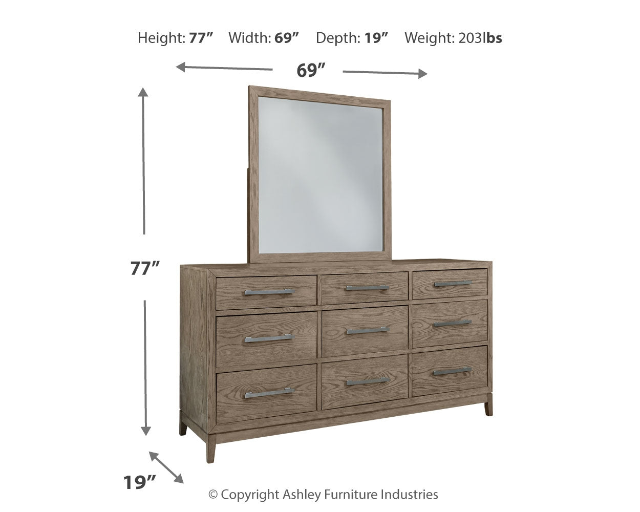 Chrestner King Panel Bedroom Set with Dresser and Mirror